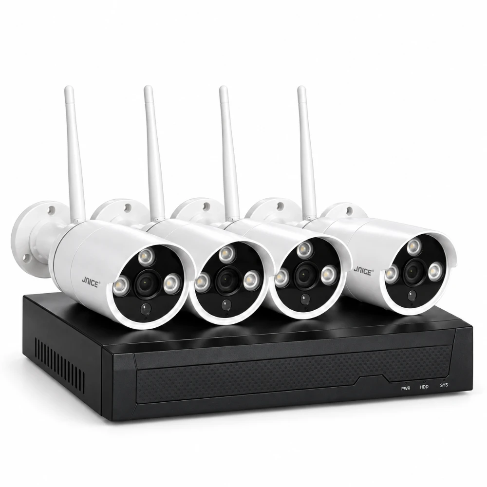 Kit de Cámaras WiFi 5MP JNICE JE-8004 con DVR y 4 Cámaras