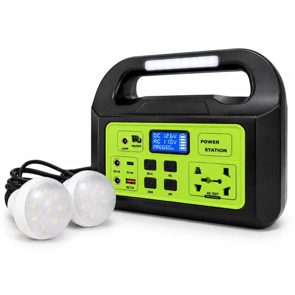 Estación de Energía Portátil 150W RMS con Luz LED y Bombillos